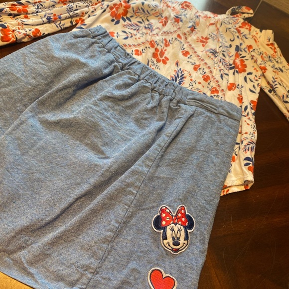 Disney Kids Floral Top and Minnie Mouse Skirt Set - Picture 2 of 6